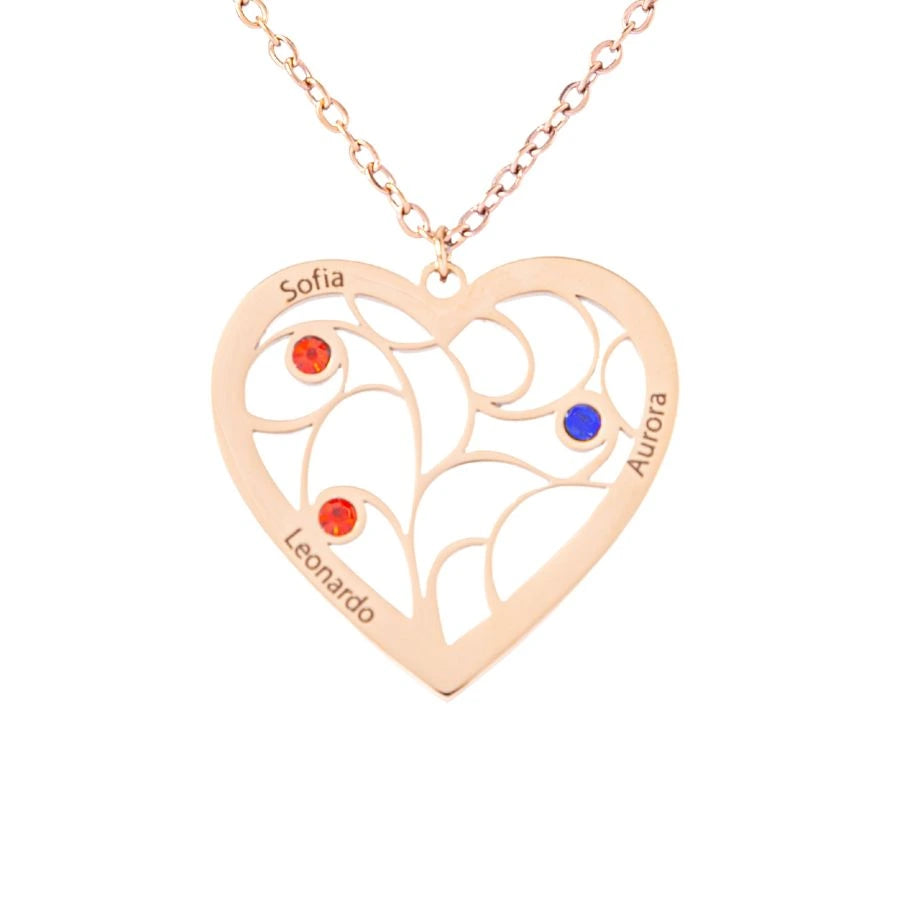 Heart Necklace with Birthstone