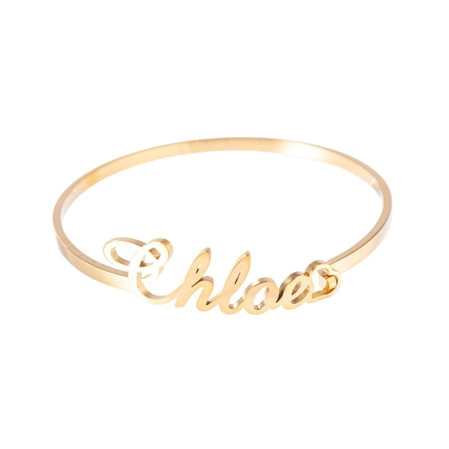 Personalized Bangle Bracelet with Clasp