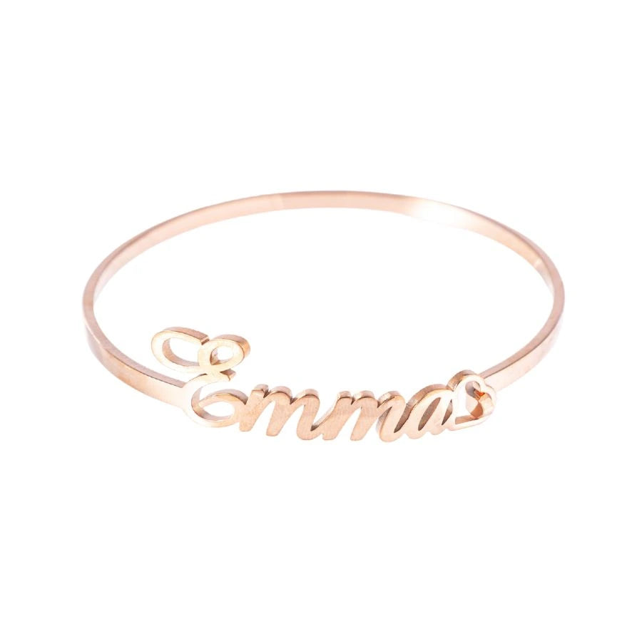Personalized Bangle Bracelet with Clasp