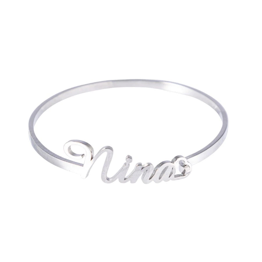 Personalized Bangle Bracelet with Clasp