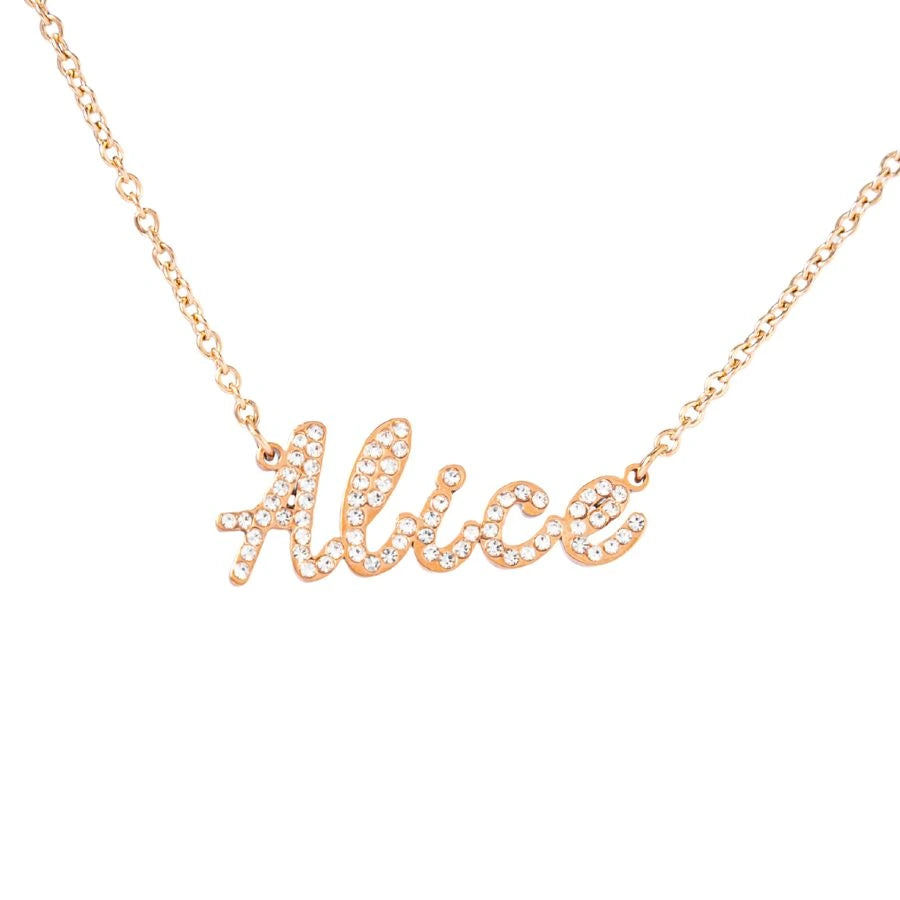 Sparkling Name Necklace with Rhinestones