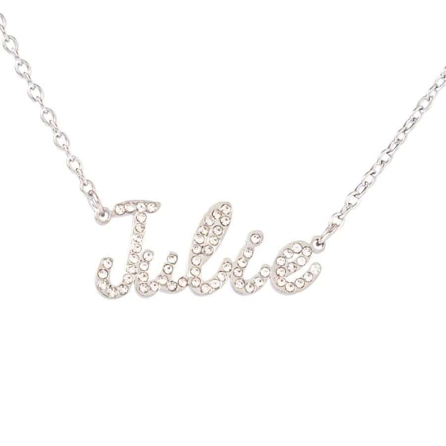 Sparkling Name Necklace with Rhinestones